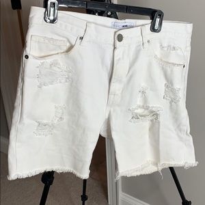 White jean shorts